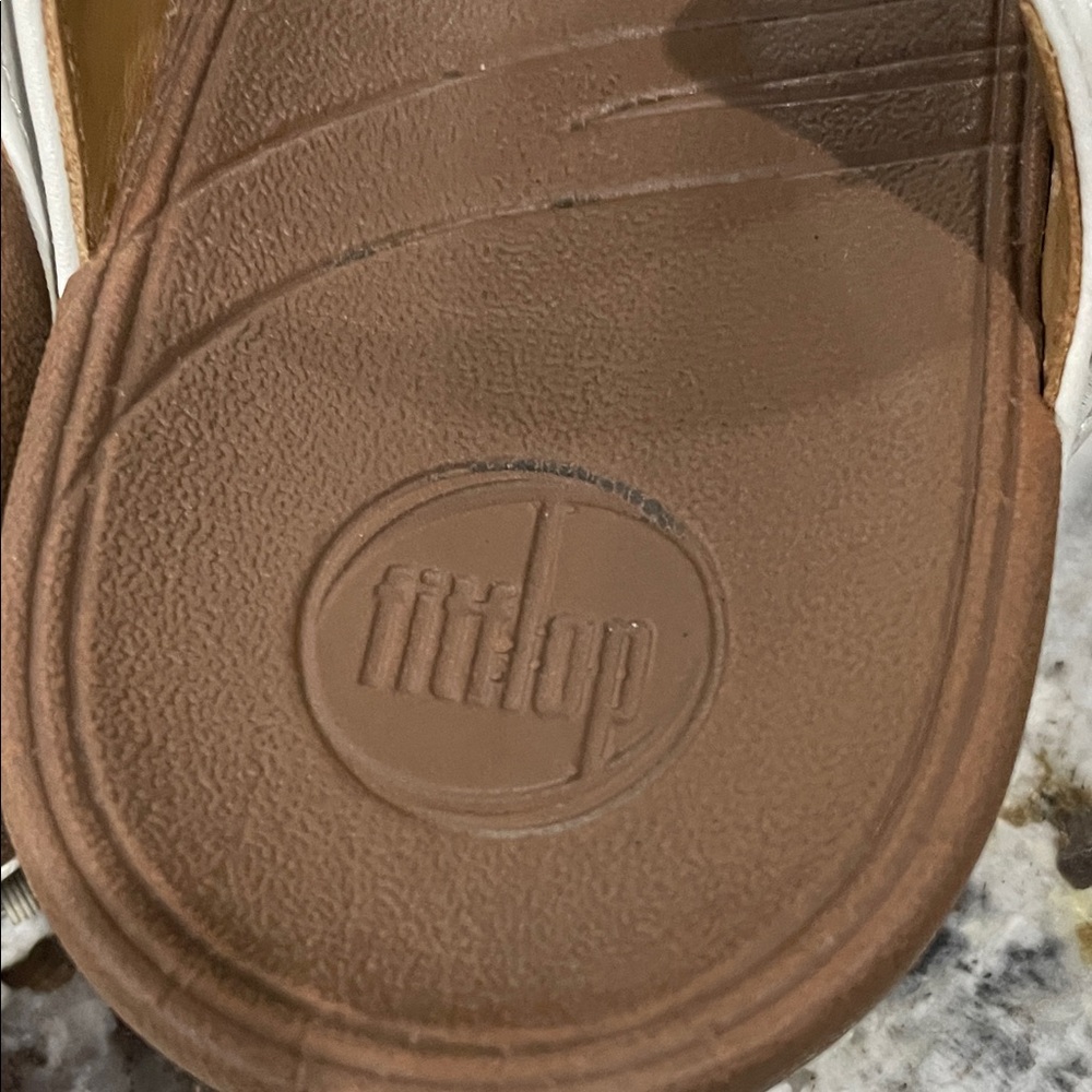 Women’s off white  colored Thong Sandals with Silver Buckle - Picture 2 of 9